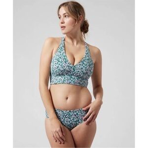 NWT Athleta Plunge Bikini Top D-DD in Camo Flora Gables